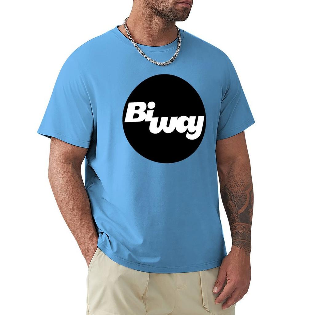 Biway (Circle Logo) T-Shirt Customizeds Quick-Drying Vintage T Shirts Graphic Shirts Men