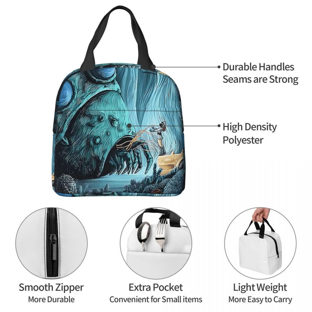 Nausicaa Of The Valley Of The Wind Anime Insulated Lunch Bag for Kid Cooler Thermal Food Box Tote Portable Lunch Boxes Container
