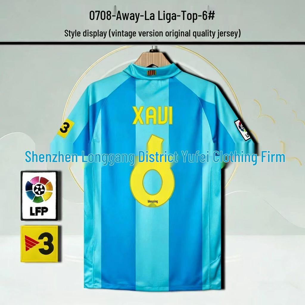 Barcelona Retro Trikot: Nein. 10 Messi, Nein. 9 Ronaldo, Nein. 10 Ronaldinho Gedenkausgabe