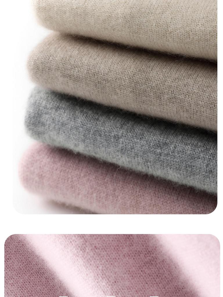 Children's Cashmere Sweater: Solid Color Girls' Knitwear & Color Block Boys' Round Neck Pullover
