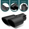 Car Exhaust Pipe, Stainless Steel Straight Inlet Double Outlet Tailpipe with Bolts, Durable 2.5" Bevel Port Exhaust Tip, Universal Modification
