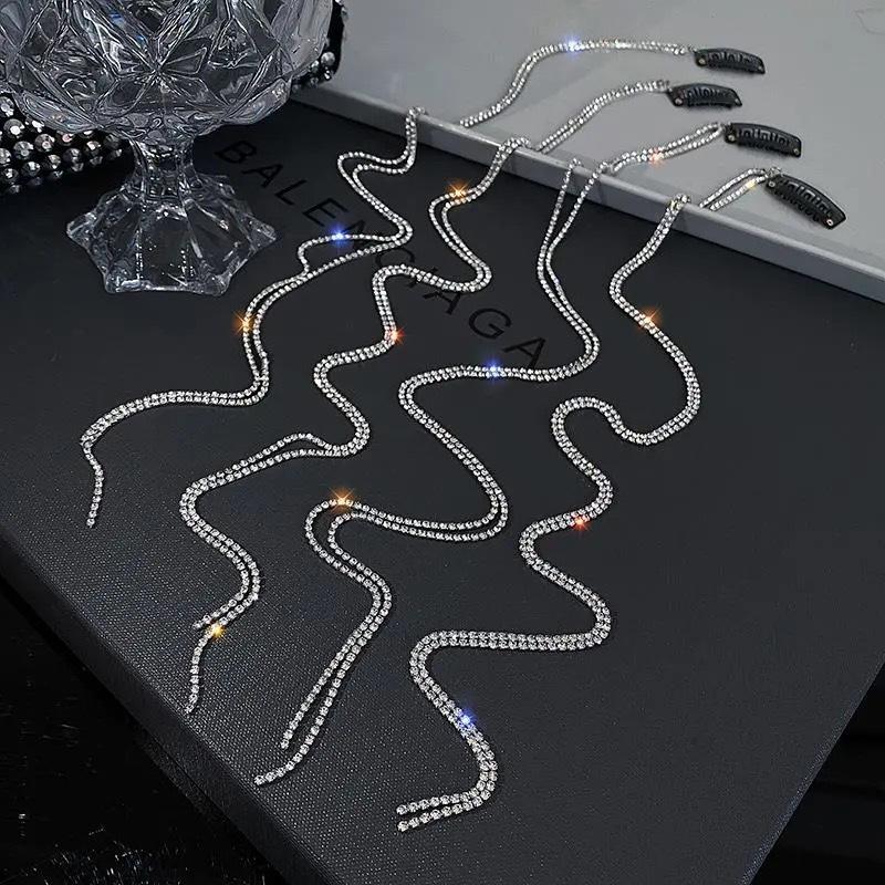 1 pz. Flash Drill Tassel Chain Hairpin Treccia Capelli Copricapo Catena Lucida Festa Gioielli Accessori per Capelli Gioielli da Donna Regali