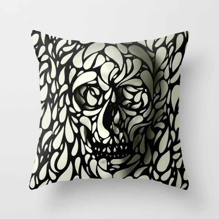 Halloween Skull Pillow Cover Funny Festival Pillow Cushion Line Pillow Cover Lazy