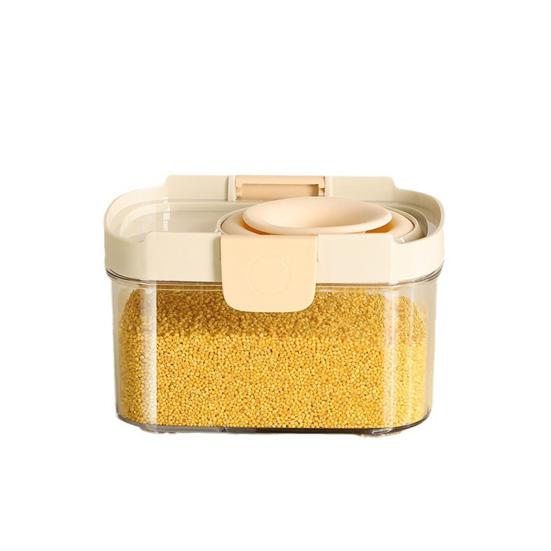 

Герметичный контейнер для еды Прозрачный герметичный ящик для хранения с крышкой Штабелируемый контейнер для круп Орехов Бобы Специи Организация кухонного шкафа кладовки S