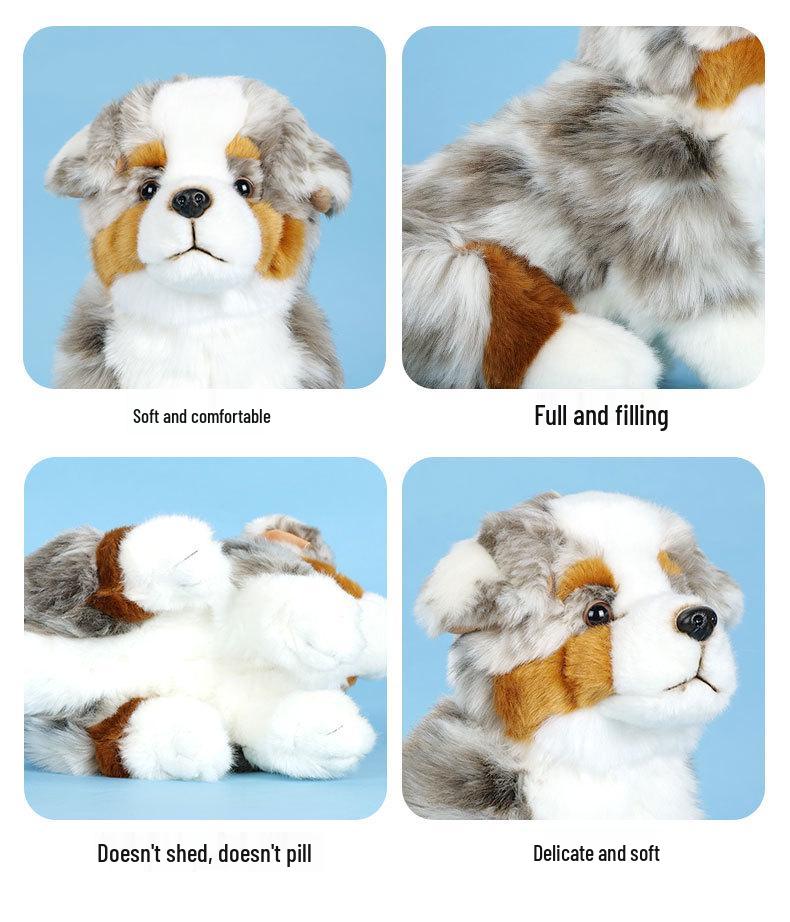 Australian Shepherd Plush Toy - Soft Pet Puppy Comfort Doll