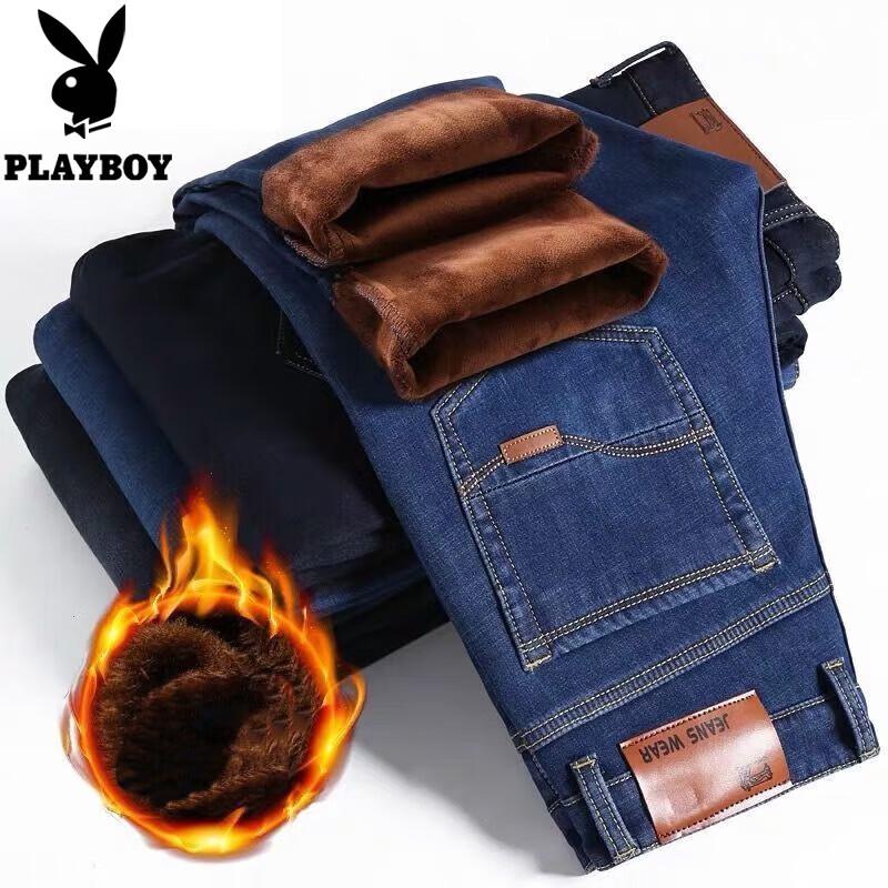 PLAYBOY Мужские джинсы прямого кроя с плюшевой подкладкой 31
