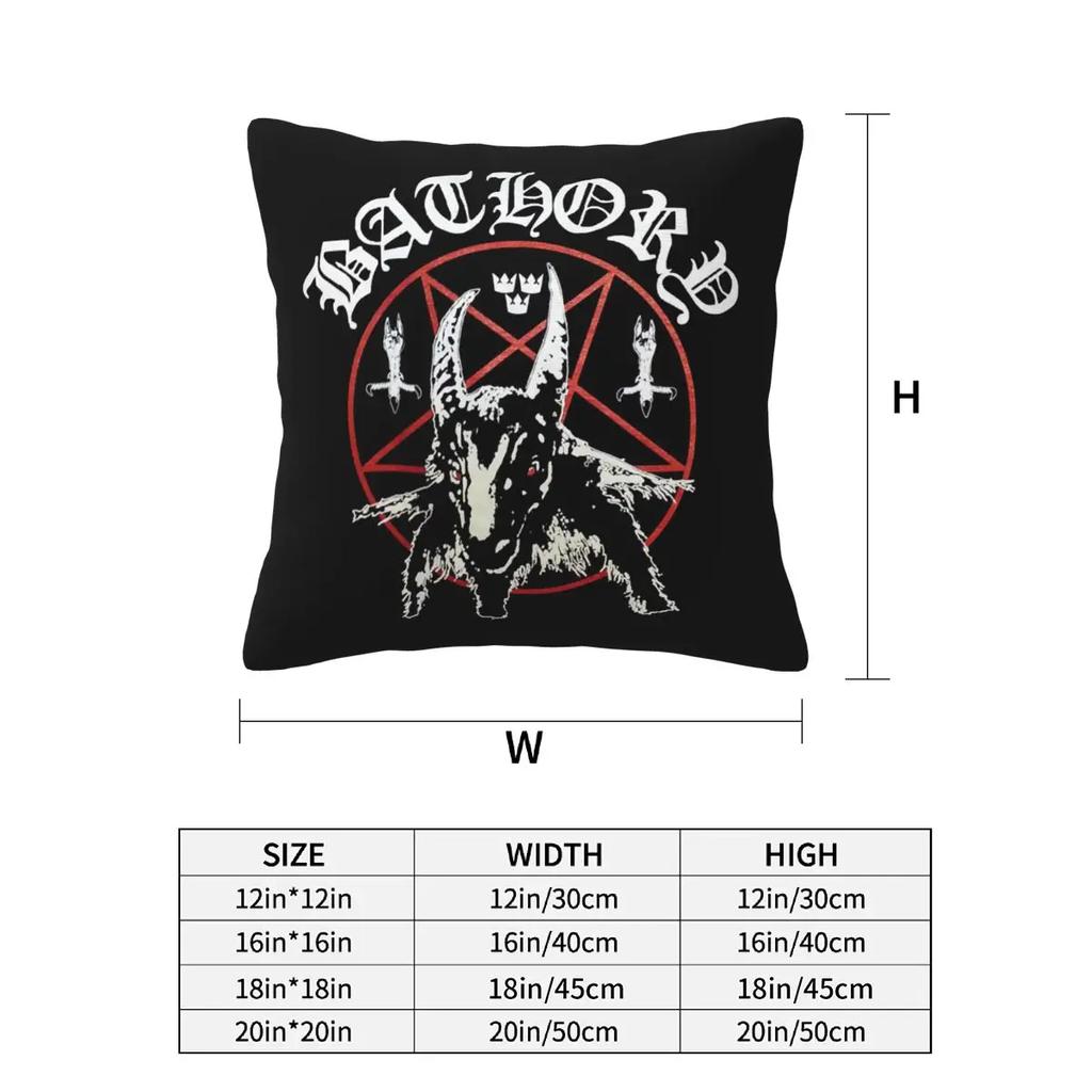 Bathory Logo 2 Pcs Square Pillowcase Pillow Cover Cushion Decor Comfort Throw Pillow For Home Car