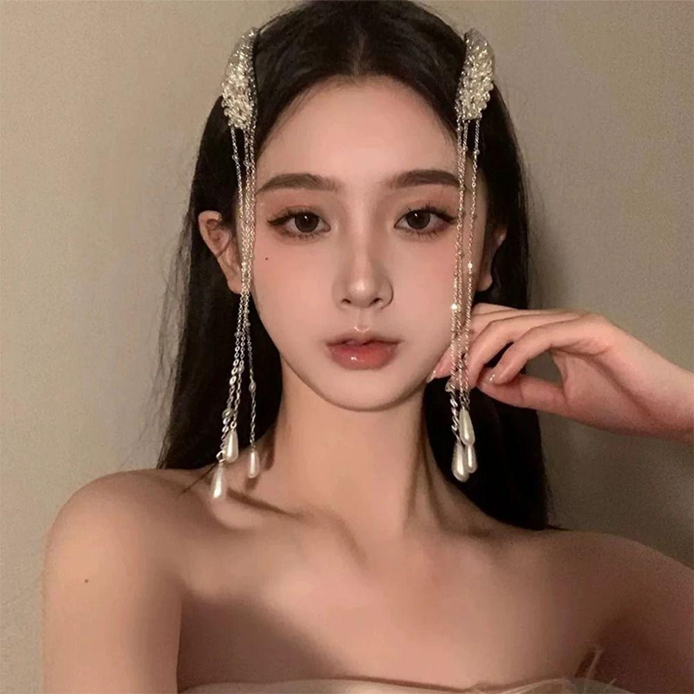 1Pcs/1Pair Retro Tassel Hair Clip Ethnic Style Waterfall Fringe Hairclip Wedding Party Jewelry