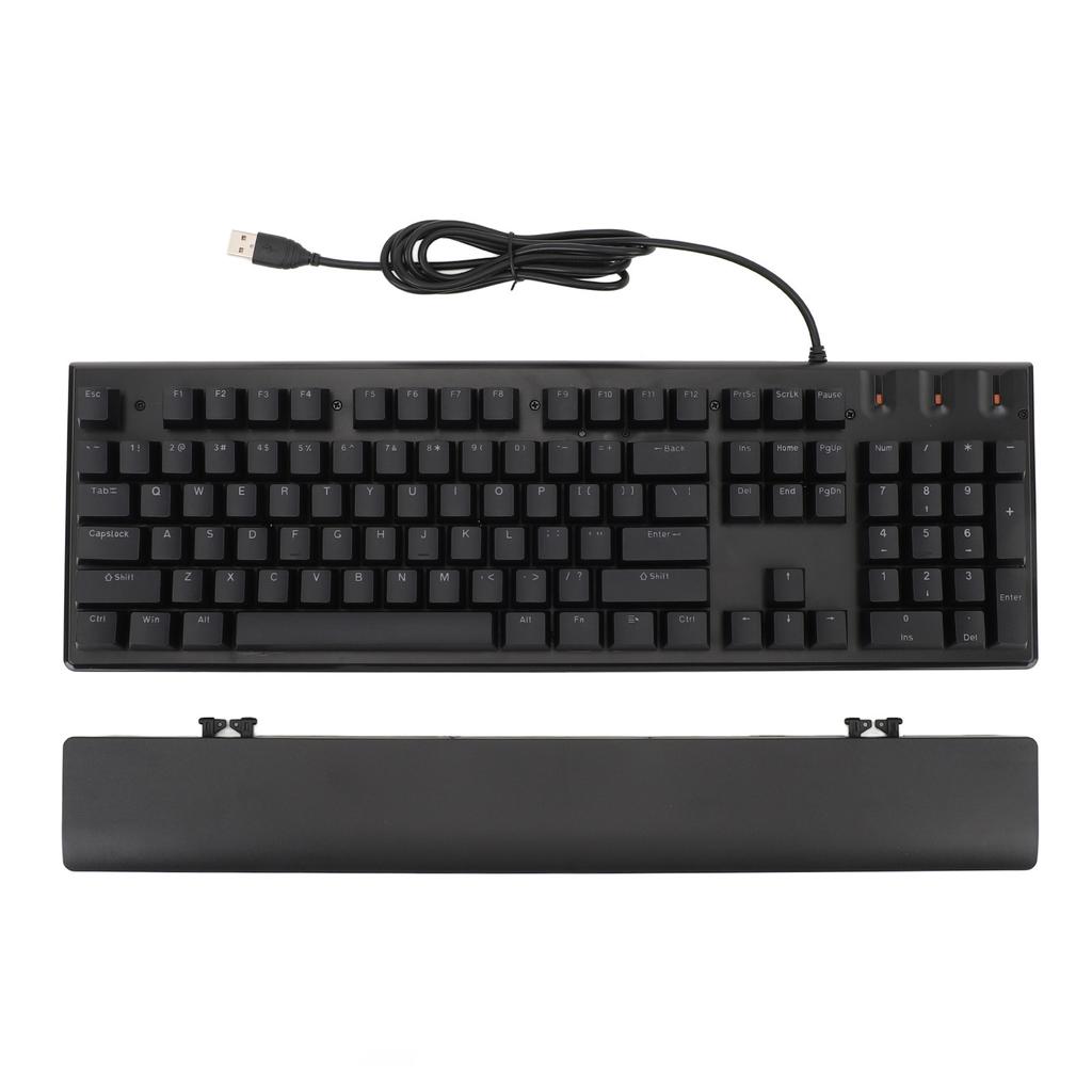 RGB Gaming Keyboard with Palmrest Universal LED Backlit 104 Keys Blue Switch USB Wired Computer Mechanical Keyboard for
