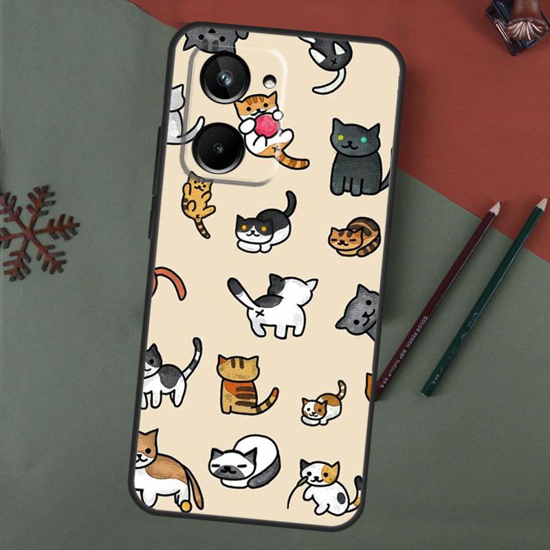 Funny Cute Cats Case For Realme 15 Pro GT7 GT6 C65 C67 C61 C53 C55 C51 C35 C63 C71 C75 11 12 13 14 Pro Plus