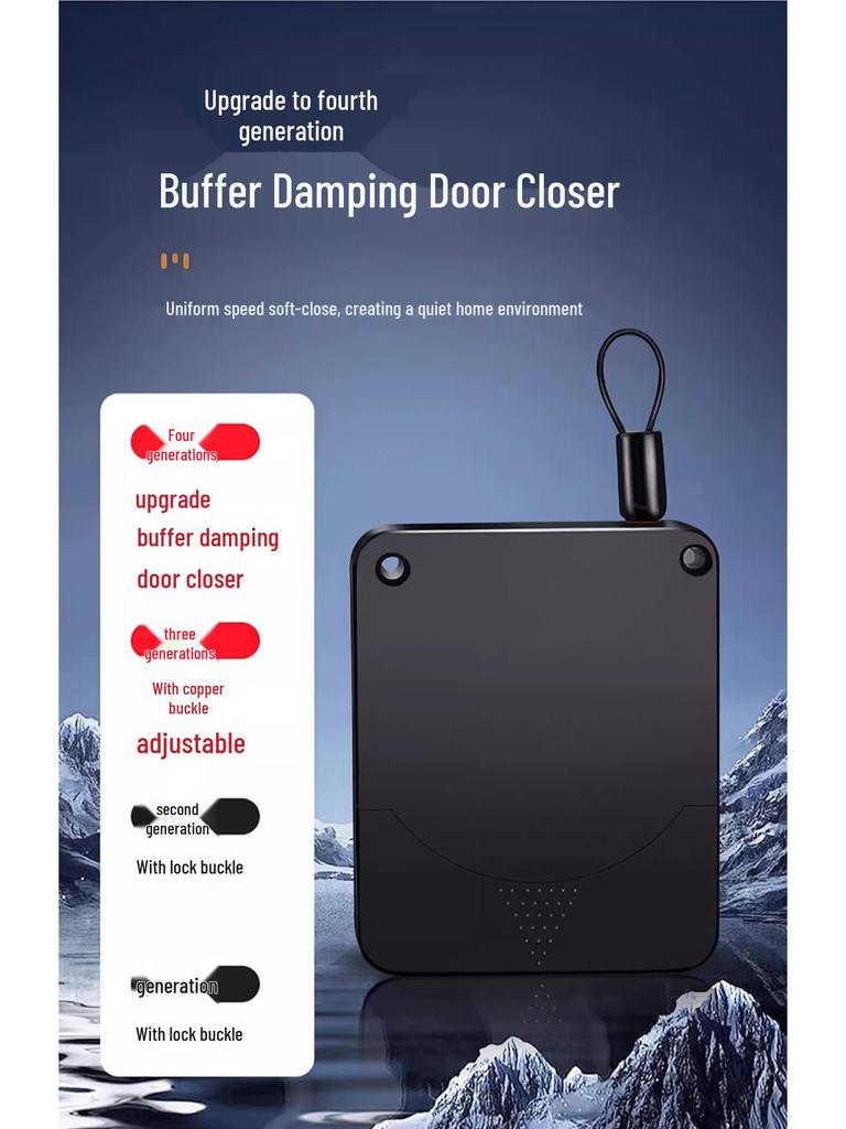 Silent Automatic Door Closer with Pull Rope for Sliding Doors 