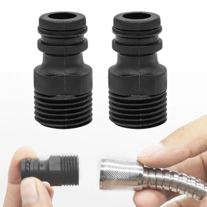 2Pcs 1/2" Threaded Tap Adaptor Garden Water Hose Quick Pipe Connector Car Wash Water Gun Accessories Home Gardening Parts