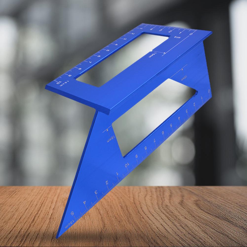 T-Type Woodworking Gauge Ruler Aluminum Alloy 45 90 Degree Gauge Ruler Accurate 3D Mitre Angle Measuring Tool Woodworking Tool