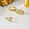 Dainty Gold Color Ring Minimalist CZ Paved Chain Link & Textured  Adjustable Open Rings For Women Everyday & Casual Wear