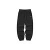 Retro Patchwork Casual Jogger Knit Sports Pants Women Bottoms Carbon-Black L223W064-0018