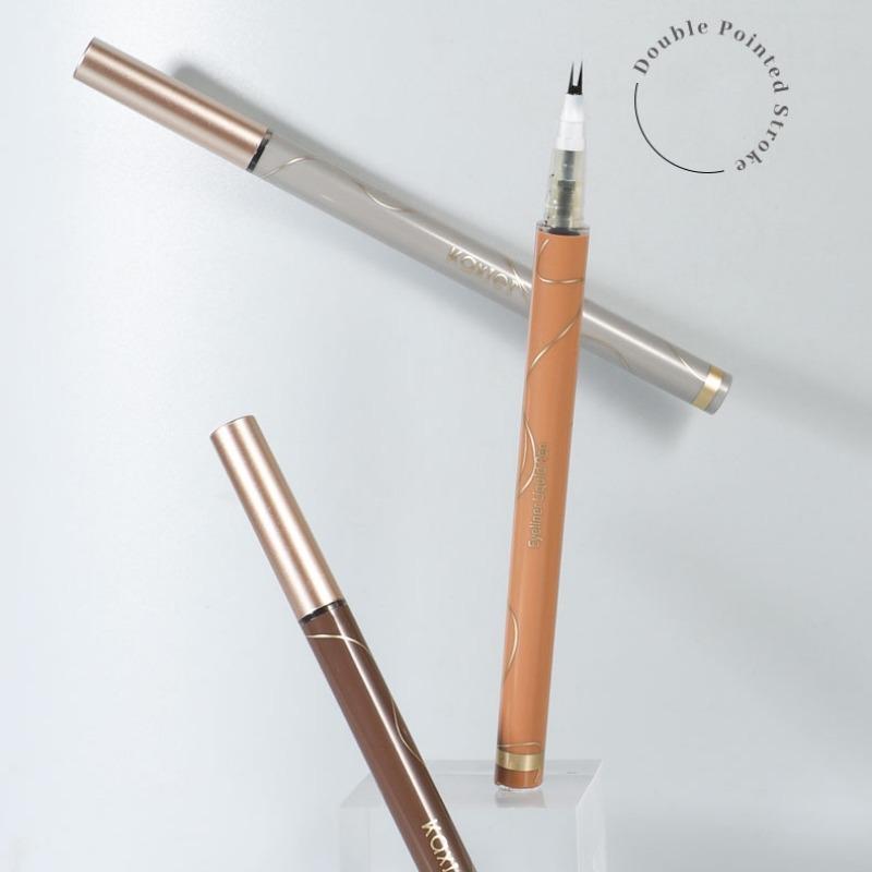 Ultra-thin 2 Fork Tip Liquid Eyeliner Lower Eyelash Pen Makeup Quick Dry Smooth Eye Liner 2 Point Eyebrow Tattoo Pencil Cosmetic