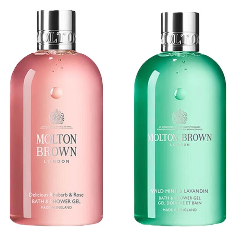 Molton Brown Rhabarberrose & Wilde Minze Lavendel Duschgel Duo