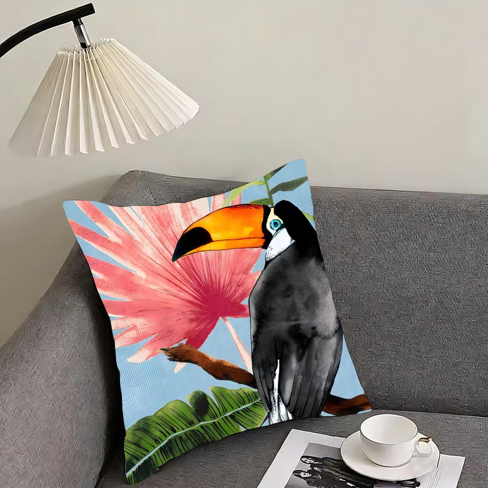 Toucan Fashion Cushion Cover Pillowcase Ultra Soft Skin Friendly Fabric Cloud Like Comfort & Concealed Zipper