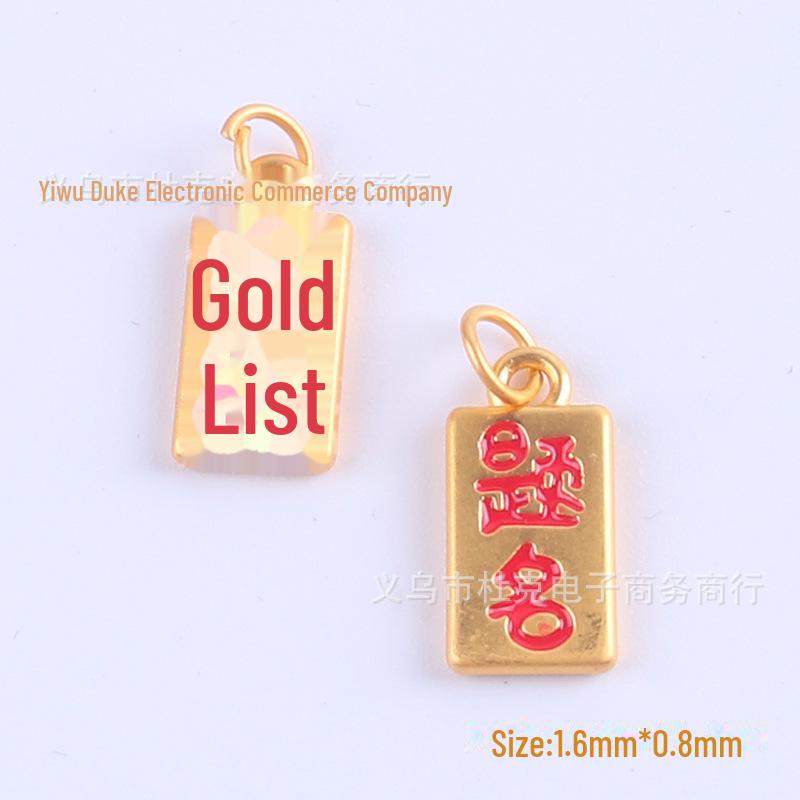 Sand Gold Electroplated Alloy Bracelet Pendant with Nafu Braid