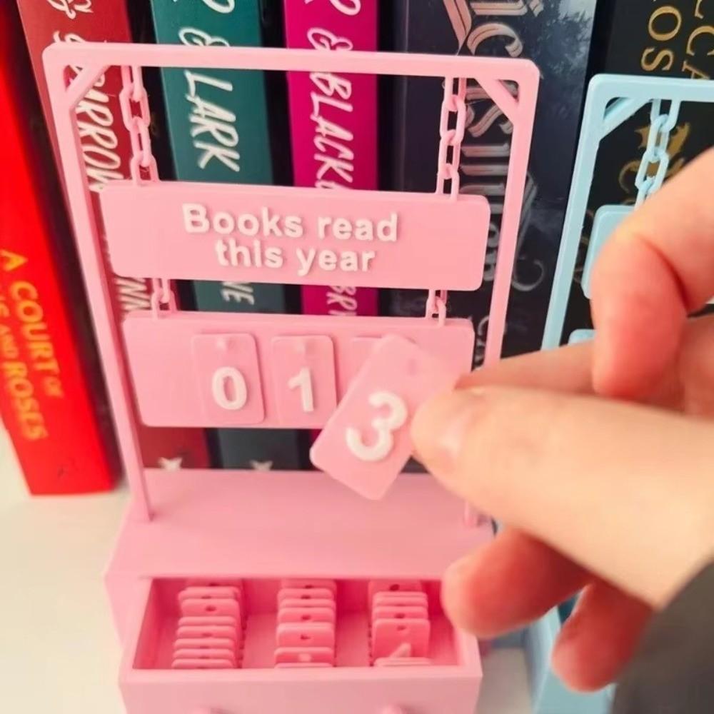 Wear Resist 3D Book Read Counter Books Read This Year Manual Rotation Hanging Book Counter Bookish Decor Drawer
