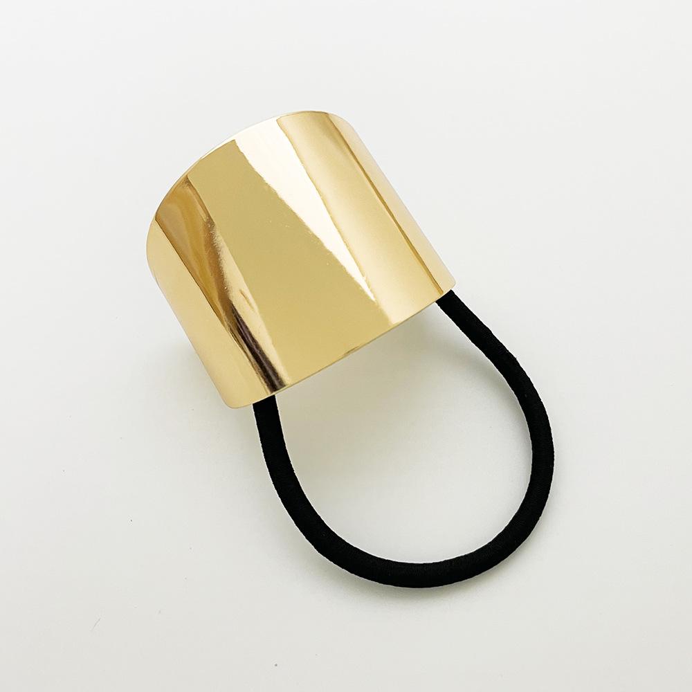 U-Shaped Minimalist Alloy Hair Tie with Bright Finish for Ponytails - European & American Style