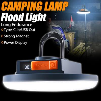 20Hour Magnetic Camping Lantern USB Rechargeable Lamp with Built-in Battery Powerful Light for Outdoor Emergency Night Market