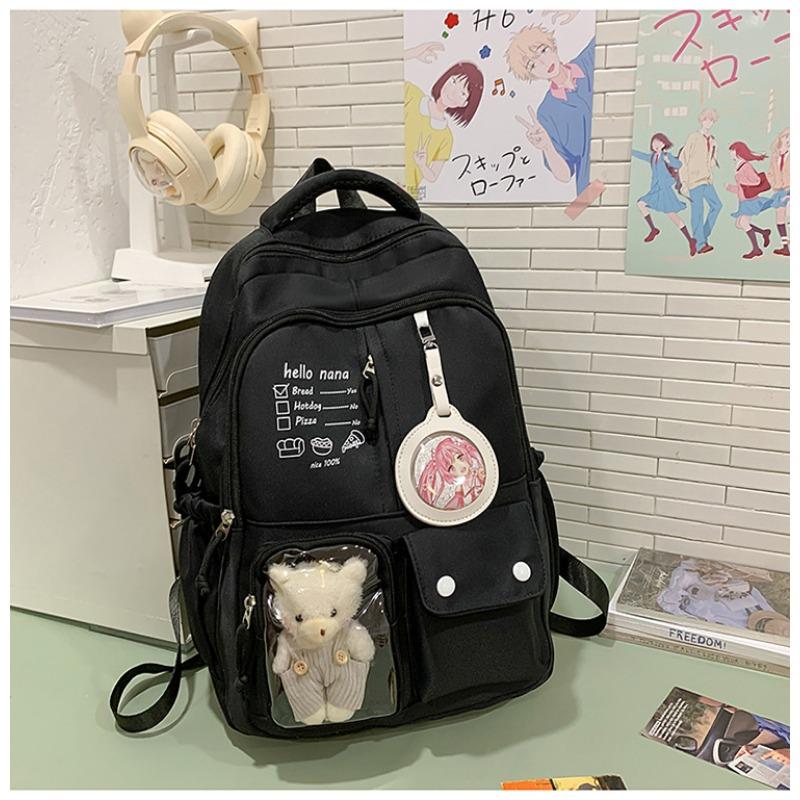 Cute Girl Backpack High School Student Schoolbag Japanese Casual Versatile Travel Contrast Color Large Capacity Backpack Couple