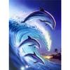 5D DIY Diamond Painting Full Round Animal Dolphin Diamond Embroidery Painting Cross Stitch Kit Home Decoration Rhinestone Gift