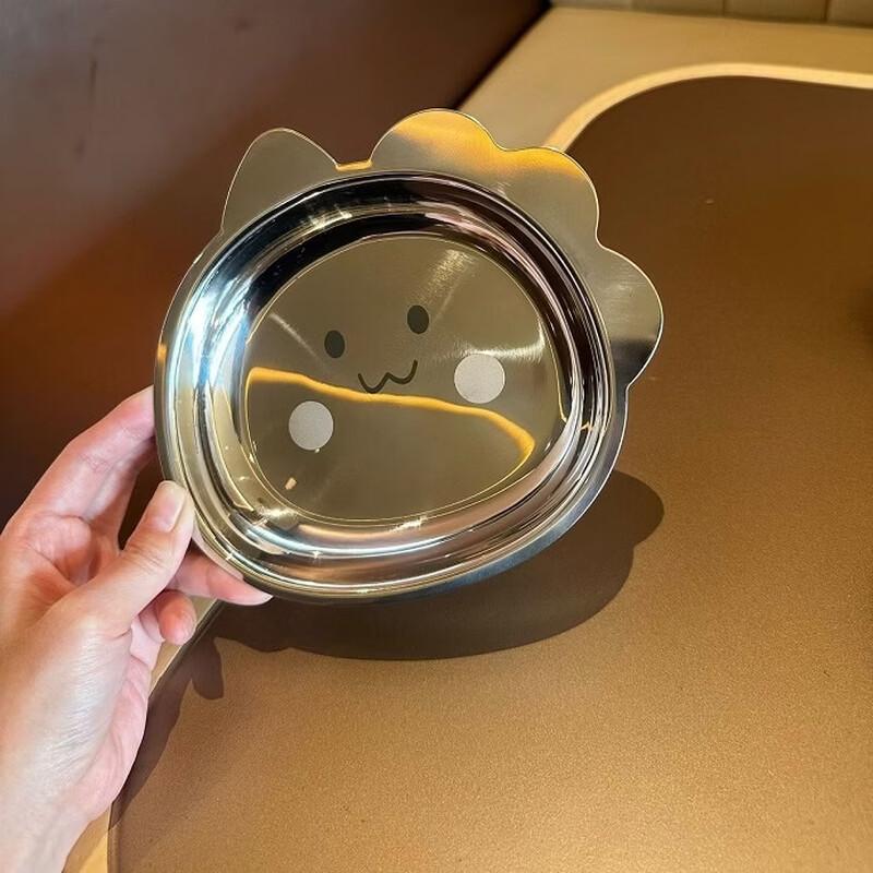 Uoto Kids 316 Stainless Steel Cartoon Animal Dinner Plate (2-Pack)