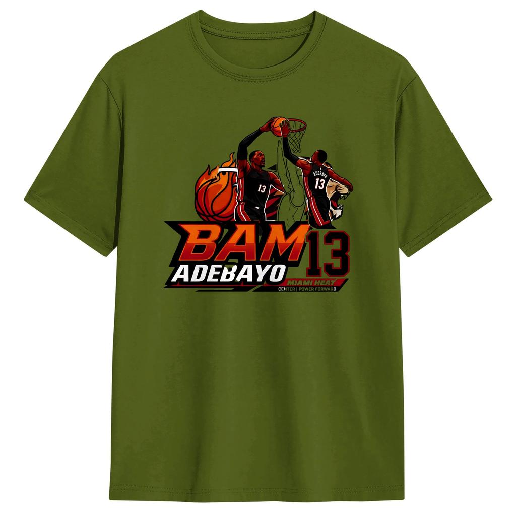 Bam Adebayo 13 Poster TShirts Unisex Funny 100 Cotton Tee Shirt Crew Neck Short Sleeve T Shirt Classic Tops