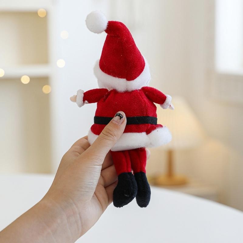 Santa And Snowman Sitting Plush Dolls Christmas Decorative Ornament For Home Office Party Gift