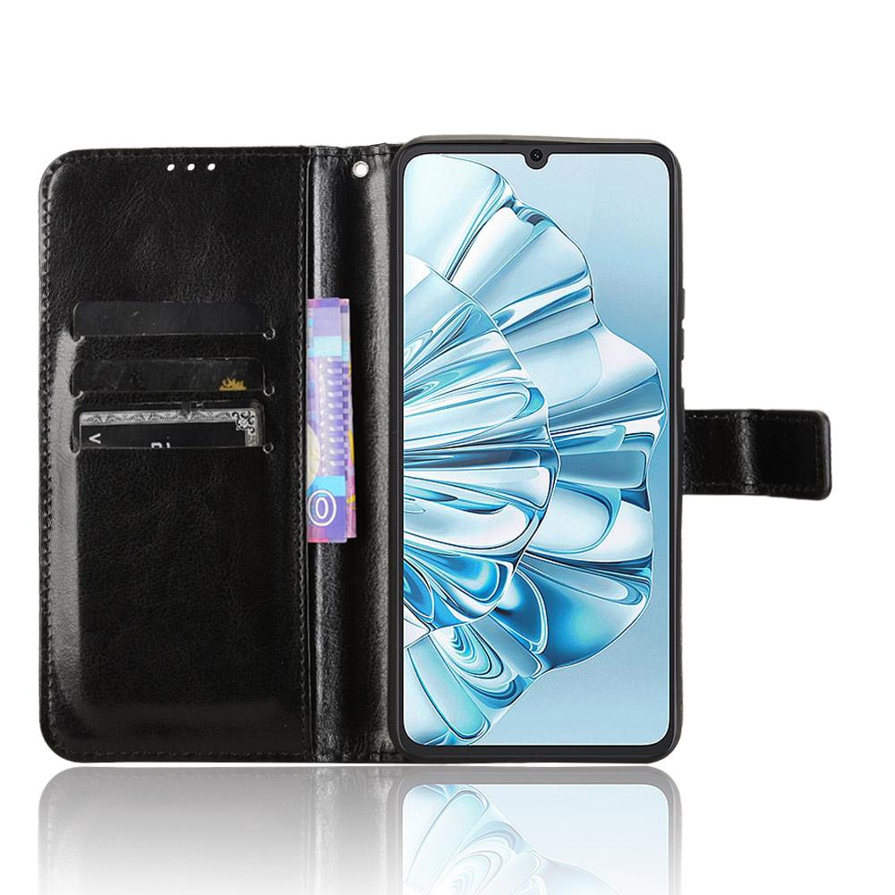 

For Cubot A20 Case Crazy Horse Texture PU Leather Phone Wallet Cover Brown