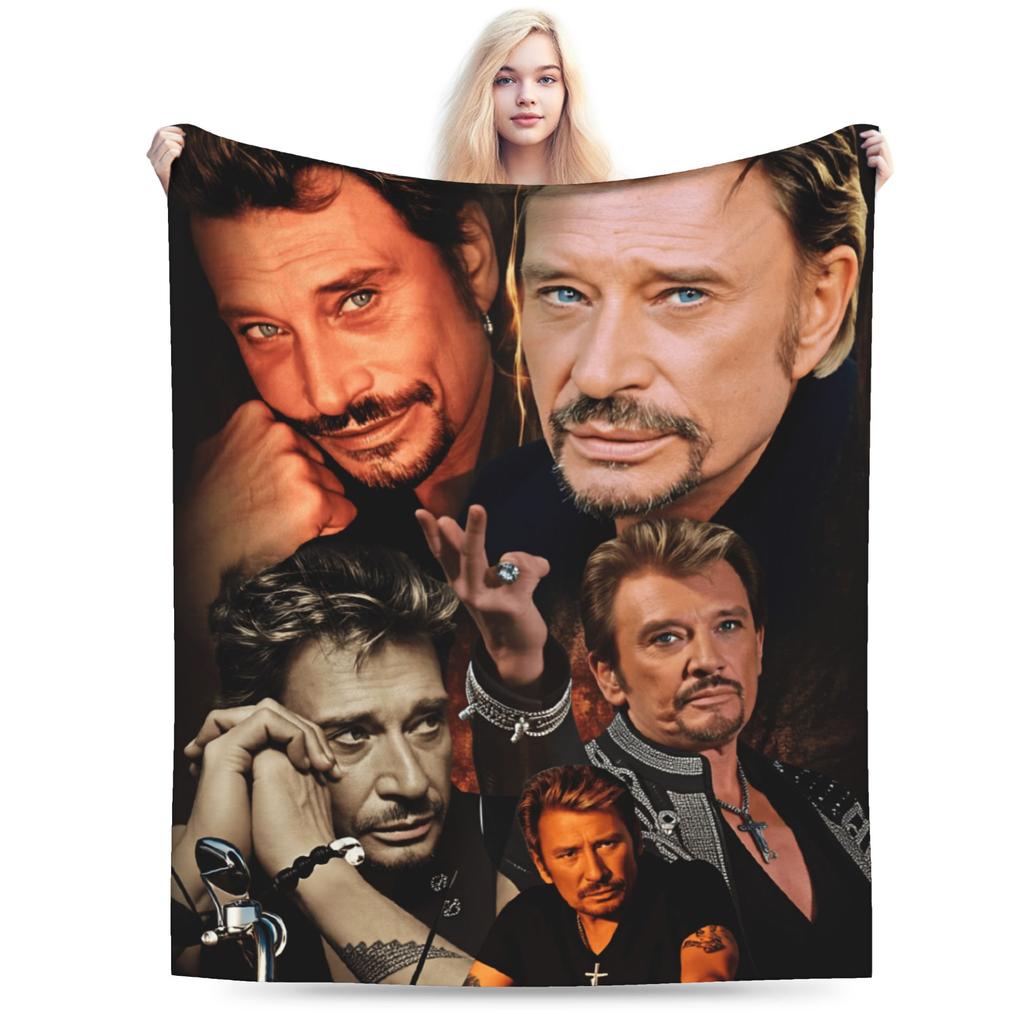 French Singer Johnny Hallyday Rock Star Blanket Quality Warm Soft  Throw Blanket Spring Boy Girl Couch Chair Bedspread