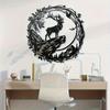 Metal Stag Wall Decor Circular Iron Frame Modern Farmhouse Living Room Wedding Gift Home Hanging Art