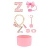 7pcs Cup Accessories Set for Stanley 30oz 40oz Tumbler Straw Cover Cap Boot Spill Proof Stopper Letter Keychain Charm Sticker