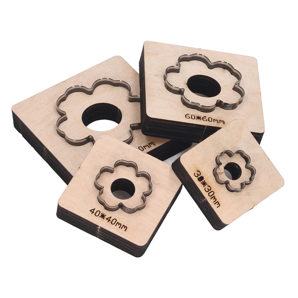4Pcs Leather Cutting Mould Flower Pattern Accurate Clean Cutting Leather Punching Die for Cardboard