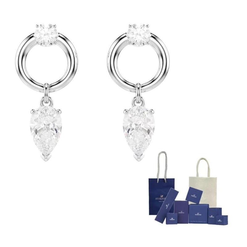 Swarovski pear-shaped zirconia earrings Fits All-Original Brand Box And Bag