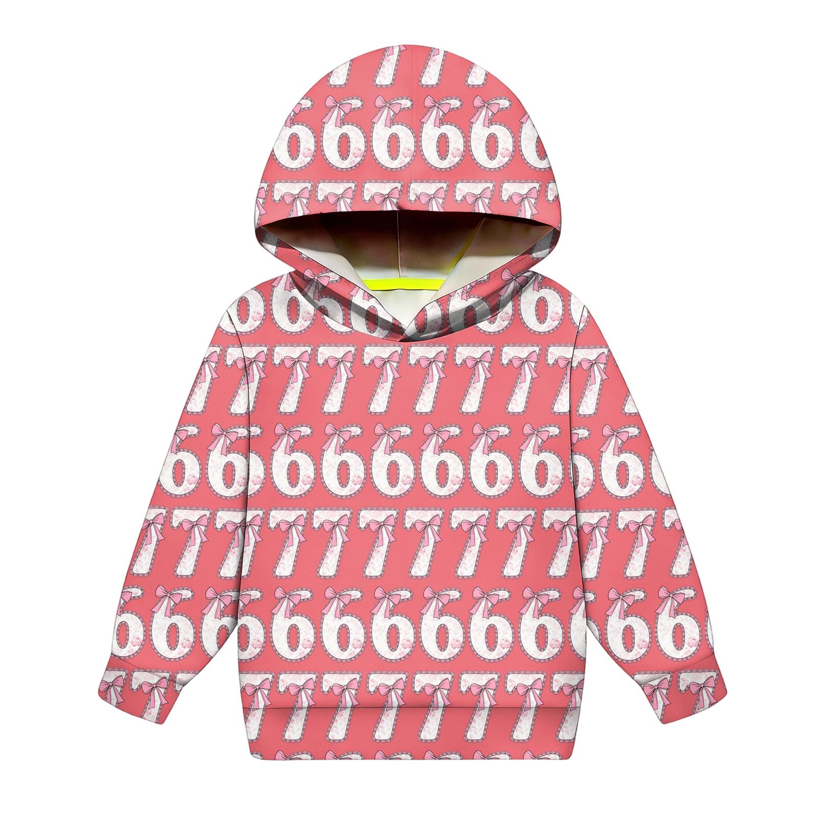 

Children s Fashionable Long Sleeved Printed Hooded Top Loose Fitting Sweatshirt Top 90 кавун червоний колір