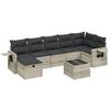 VidaXL Garden Lounge Set with Cushions 8 Pcs, Patio Sofas, Patio Furniture Set, Outdoor Furniture, Grey 3263828