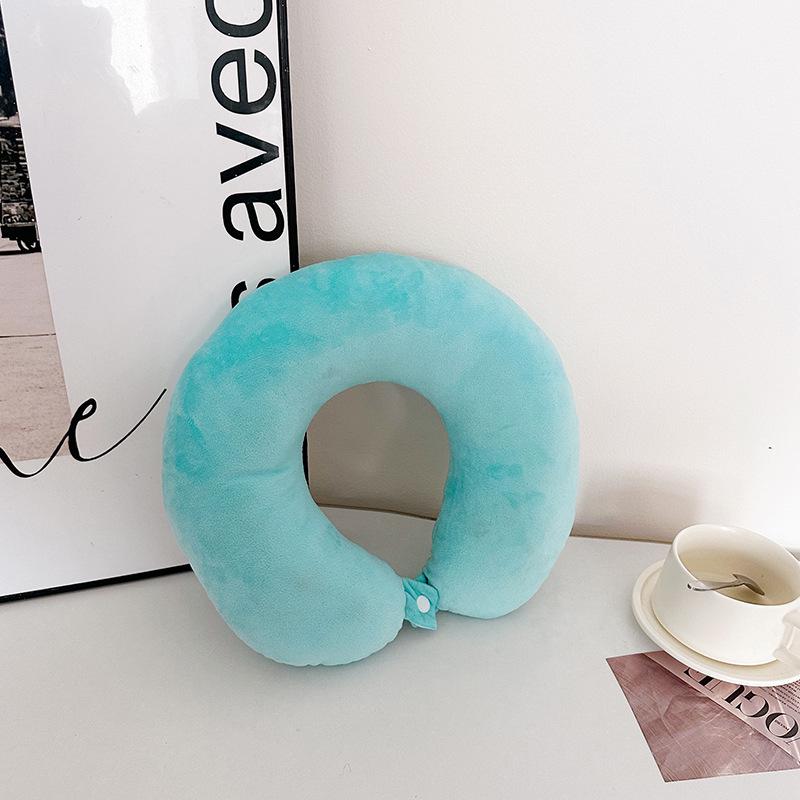 Poduszka podróżna w kształcie litery U w jednolitym kolorze, pod kark i głowę