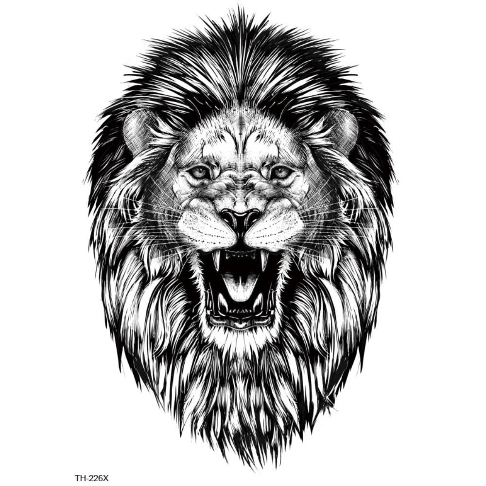 Wash Painting Style Tiger Lion Wolf Tattoo Stickers Animal Body Art Tattoo  Finger Hand Legs
