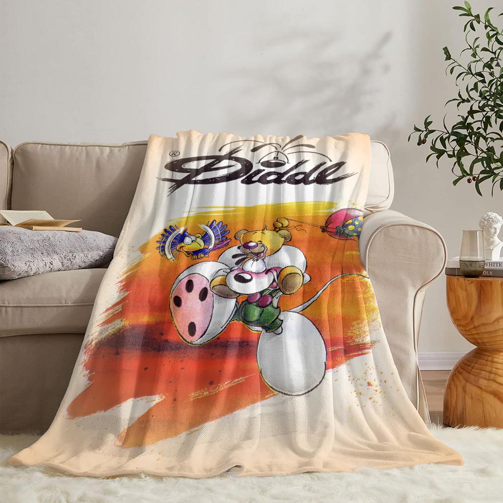 Süßer D-diddl Überwurf Weicher Flanell Überwurf Sommerdecke Leichte Gemütliche Nickerchen Decke für Sofa Bett Reisen
