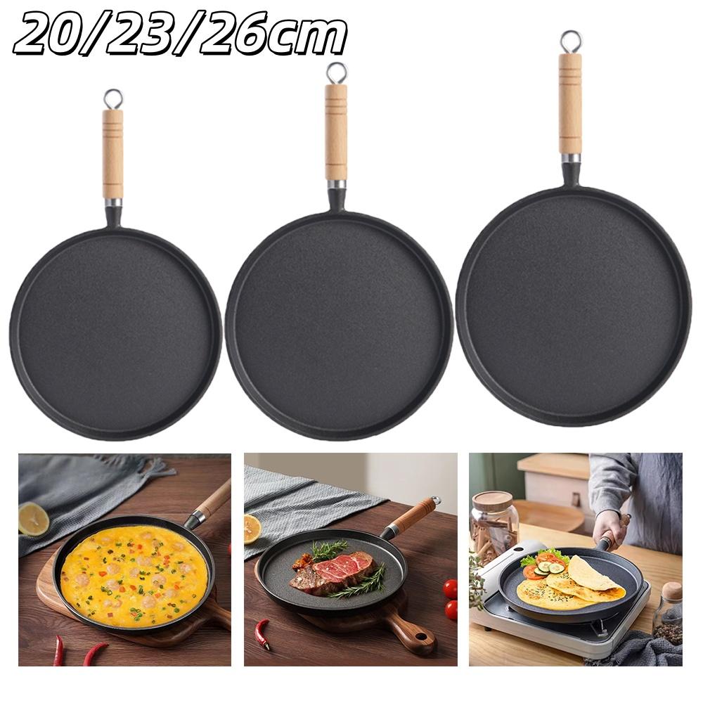 20/23/26cm Gusseisen Bratpfanne Unbeschichtet Antihaft Gebratener Pfannkuchen Eiertopf Gas Induktionsherd Küchenkochgeschirr Outdoor Grillplatte