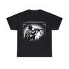 Unisex Erwachsenen T-Shirt Designer Schwarz Weiß Vintage Art Déco Jäger Silhouette Tee