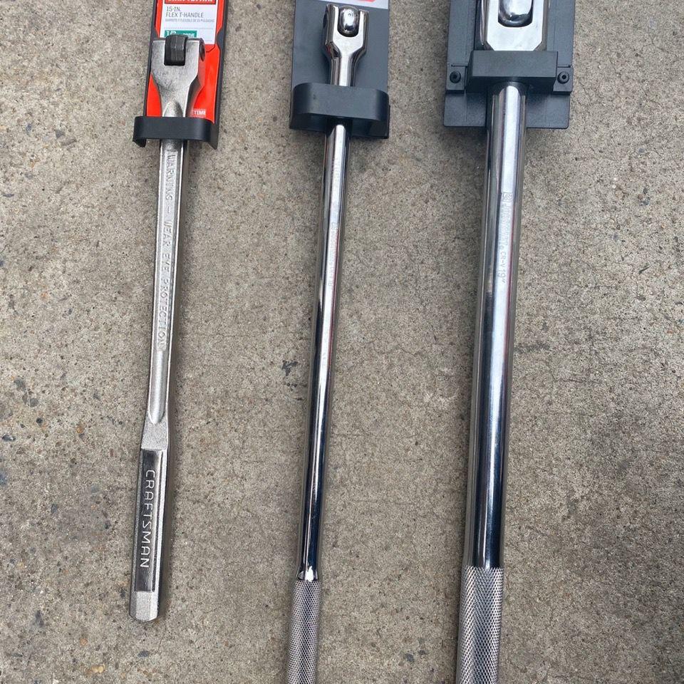 Dafei 15" & 18" F-Handle Movable Socket Wrench Lever, 1/2" Drive