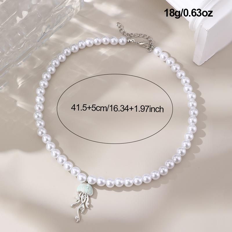 Bohemian Zircon  Pendant Necklaces For Women Zircon New Trend Cute Jellyfish Zircon Chain Choker Girl Gift