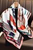 Women' Scarf 90X90 "Rose Equestrian Style" - Elegant Shawl with Horse Motif, Imitation Silk
