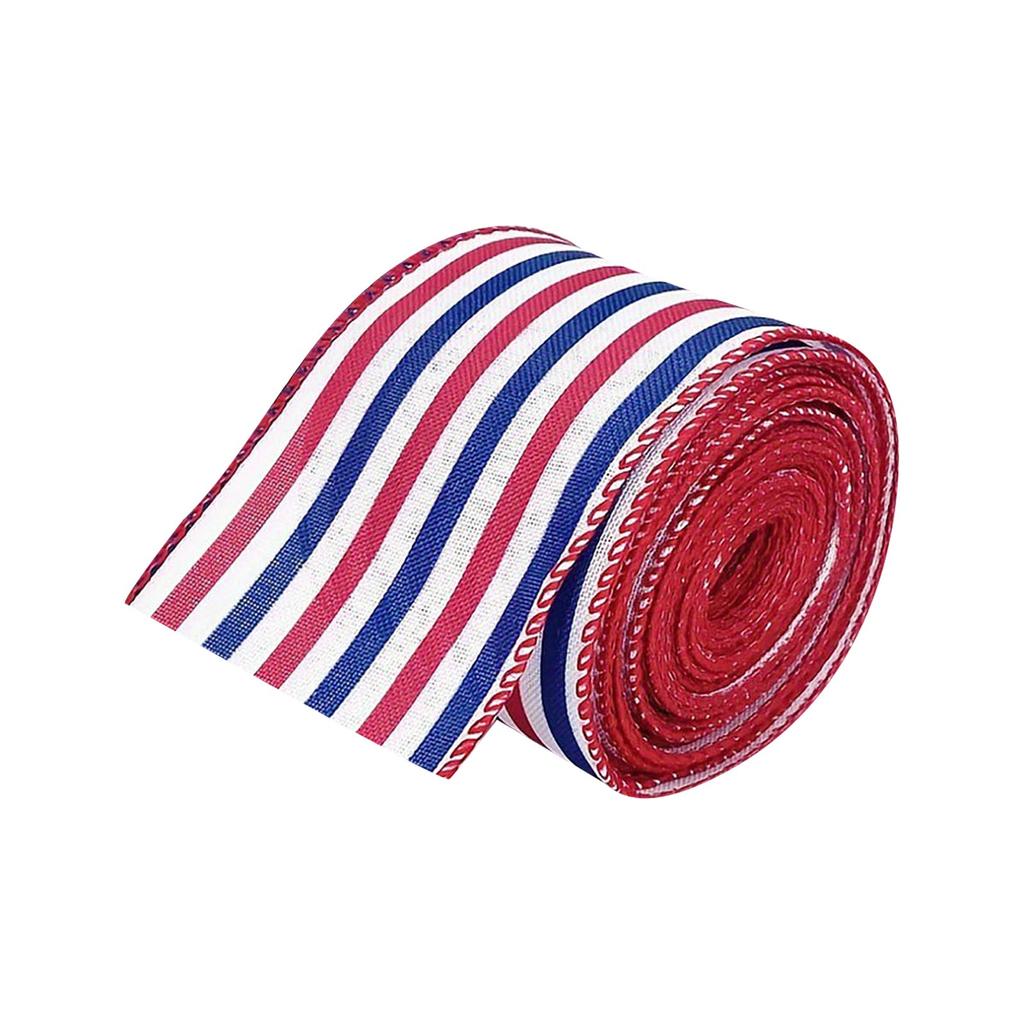 Wstążka dekoracyjna na Dzień Niepodległości, wstążka z kokardą i flagą, wstążka do pakowania prezentów w gwiazdy