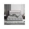 Bed - MUVOE - 140 X 200 Cm - Padded with LED - 4 Drawers - Grey