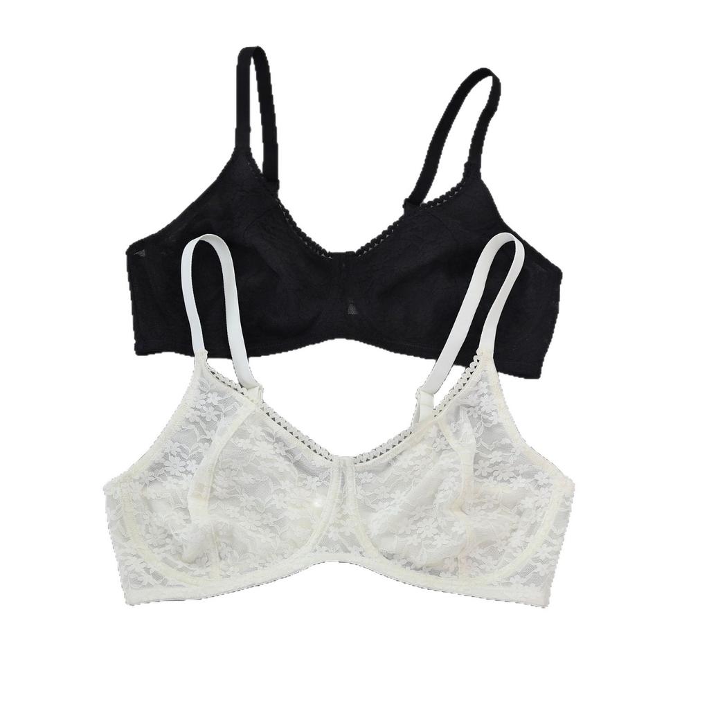 European and American Large Size Thin Lace Large Chest Gathered Without Steel Ring Large Size Bra Cover Underwear
